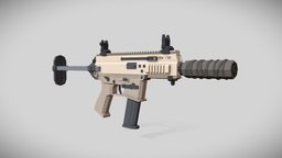 Low-Poly B&T APC9K Pro G carbine, bt, tan, swiss, low-poly, smg, apc9