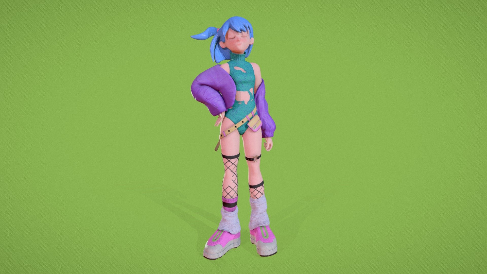 Based on a concept by Xueting Li ( https://www.artstation.com/artwork/3d4Zyo ), really liked the look and wanted to see if I can replicate it on 3d
Sculpted on ZBrush, Retopology and Hard Surface on Maya, Textures on Substance Painter - Stylized Girl Practice - 3D model by MrHoggy (@mr_hoggy) 3d model