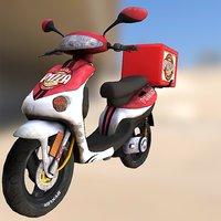 Pizza Delivery pizza, scooter, delivery, photoshop, 3dsmax, 3dsmaxpublisher, vehicle, city