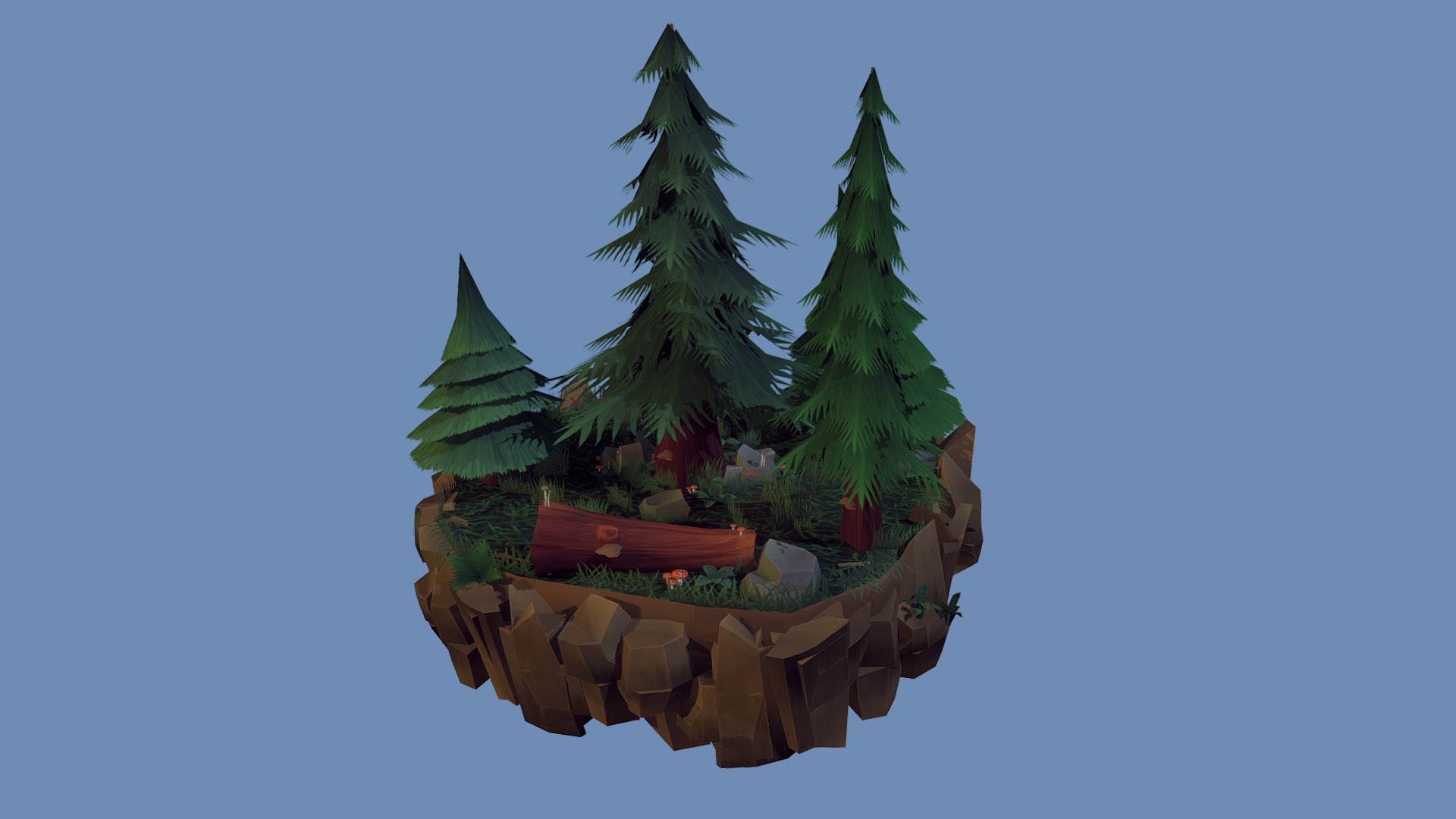 Handpainted Forest Enviroment - 3D model by Christian Lüdeking (@happitack) 3d model