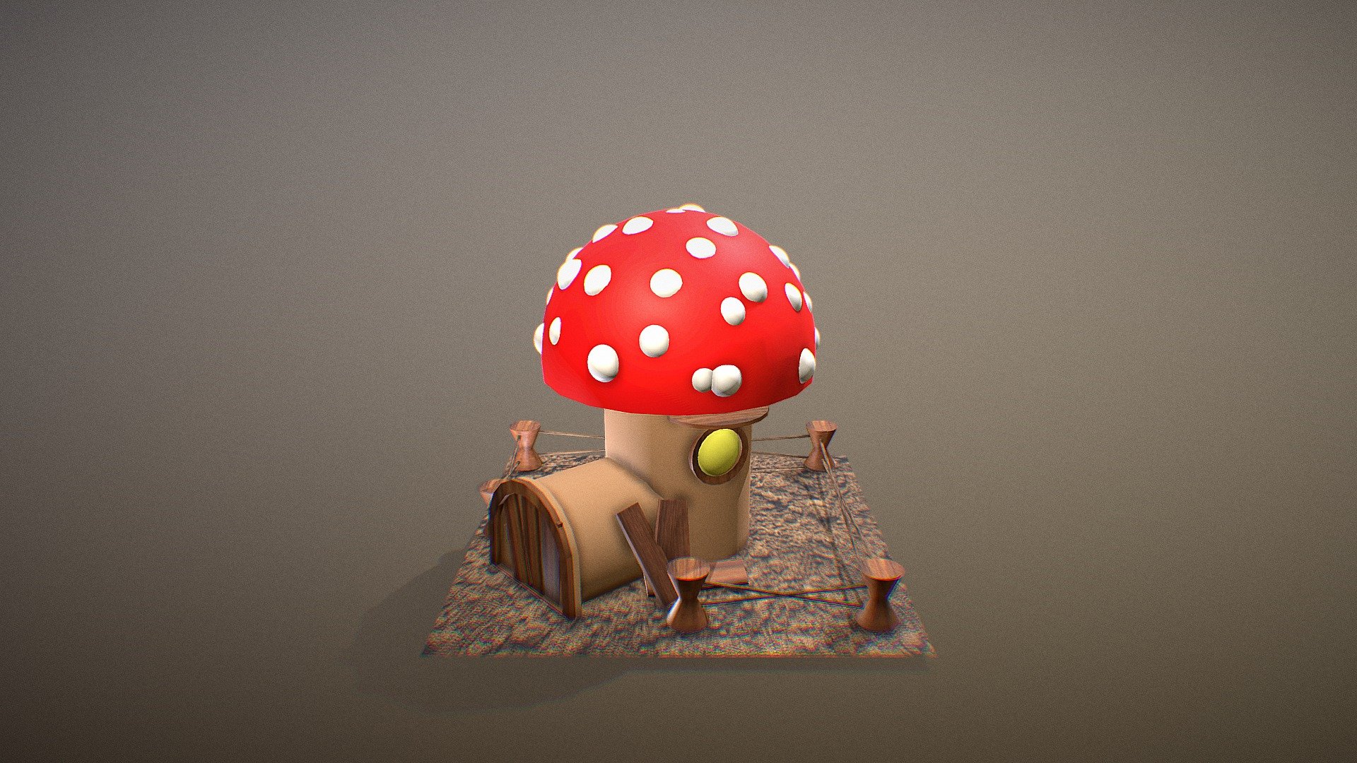 test upload mushroom Home - mushroom Home - 3D model by nattha.su 3d model