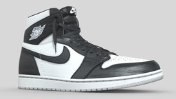 Jordan 1 Retro High OG Black and White shoe, one, style, white, grey, fashion, basketball, runner, classic, sneaker, jordan, air, 1, black