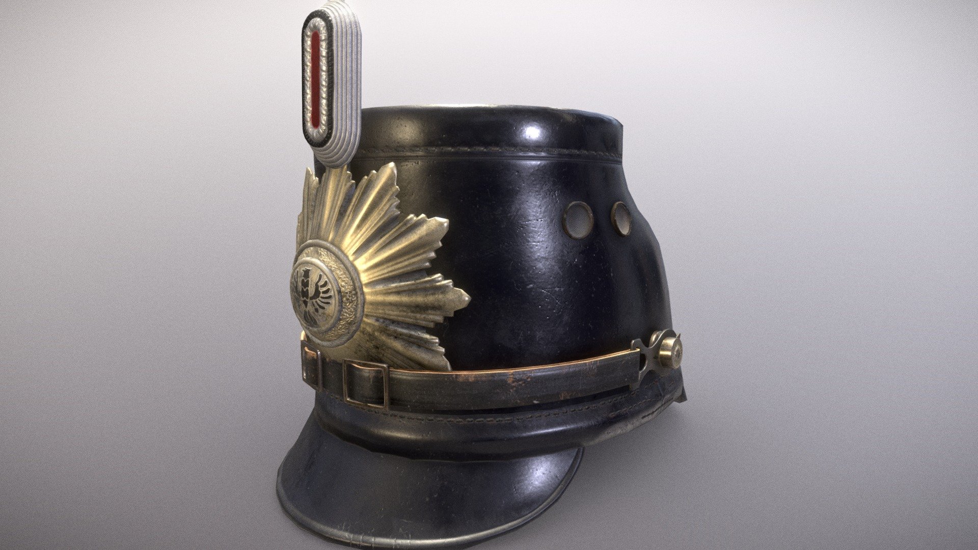 This shako was used by the police during the Weimar Republic from ~1920s-1933. It was a lot of fun to search for references and model this headgear! 

Feel free to share your opinion! - Weimar Republic (Prussian) Polizei shako - 3D model by MrKenshi 3d model