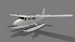 De Havilland Canada DHC-6 Twin Otter Floats airplane, scenery, twin, airport, simulation, otter, aircraft, commercial, static, fsx, floater, xplane, blank, turboprop, dehavilland, waterbased, lowpoly, gameasset, p3d, msfs