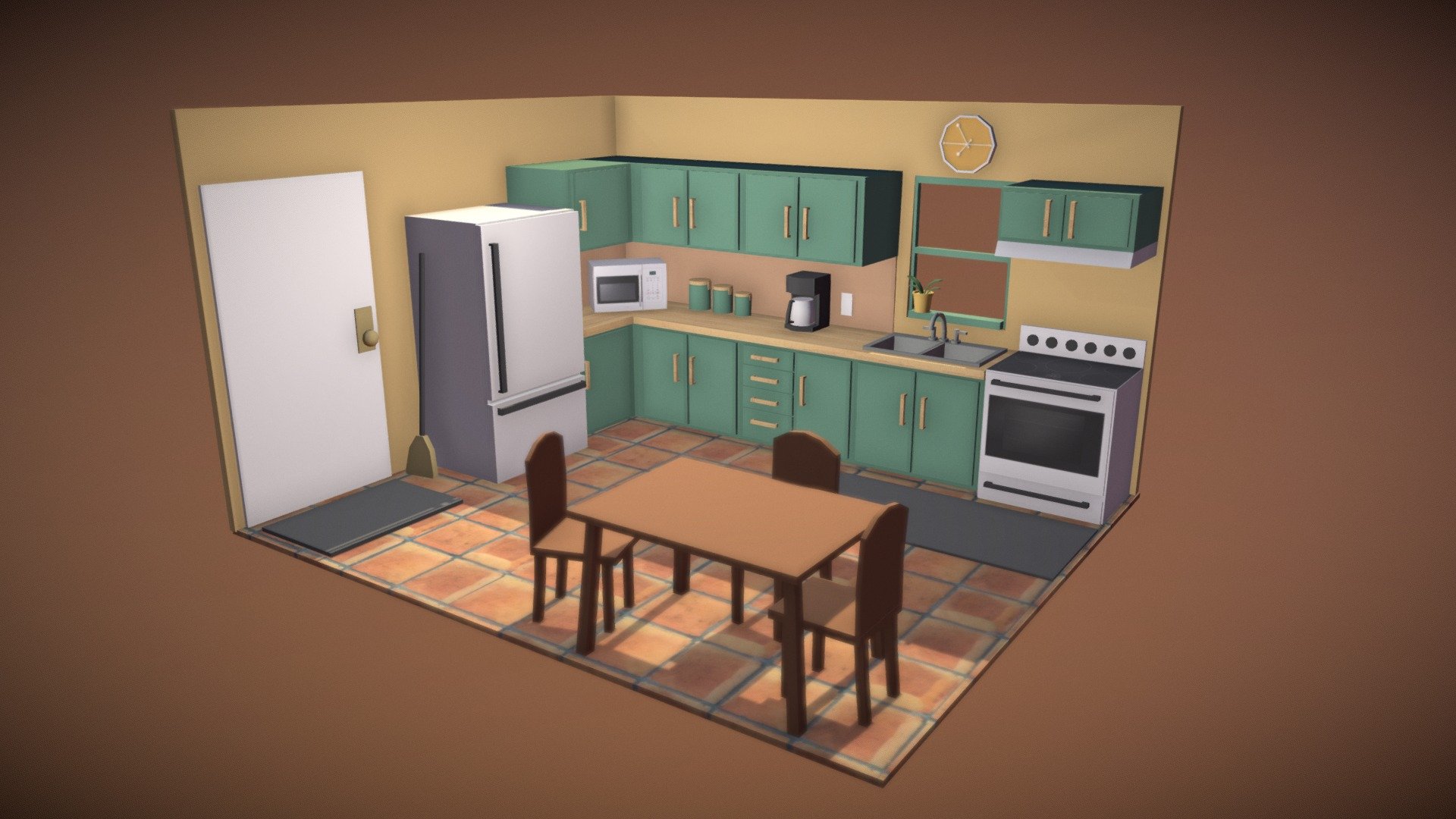 Low Poly Kitchen - 3D model by Cosche 3d model