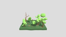 Low Poly Trees Pack 01 tree, plants, pack, nature, birch, tress, 3d, low, poly, wood