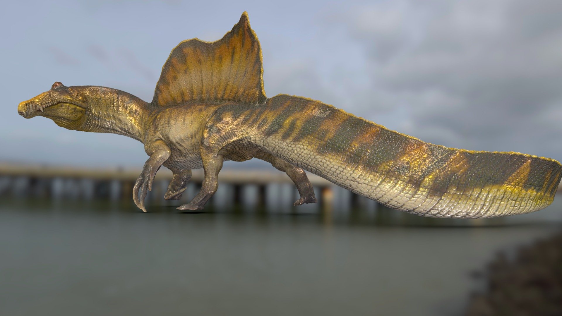 A detailed Spinosaurus model 3d model