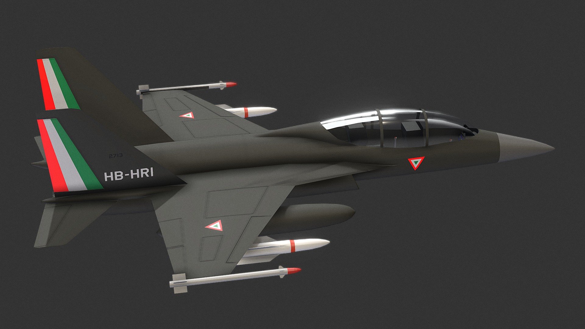 Twin engine advanced supersonic jet trainer and light combat aircraft. Shown in the colors of the Mexican Air Force trainer squadrons, currently equipped with Pilatus PC-7s.

Inspired by the likes of the KAI T-50 Golden Eagle, Alenia Aermacchi M-346 Master, and Yakovlev Yak-130 - Advanced trainer - 3D model by nestor_d 3d model