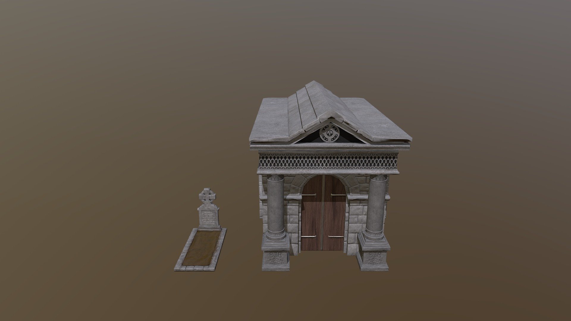 A grave and mausoleum game assets. These can be used for most typical cemeteries with a semi realistic look 3d model