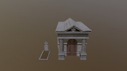 Grave And Mausoleum grave, mausoleum, cemetary, asset, game, structure, building