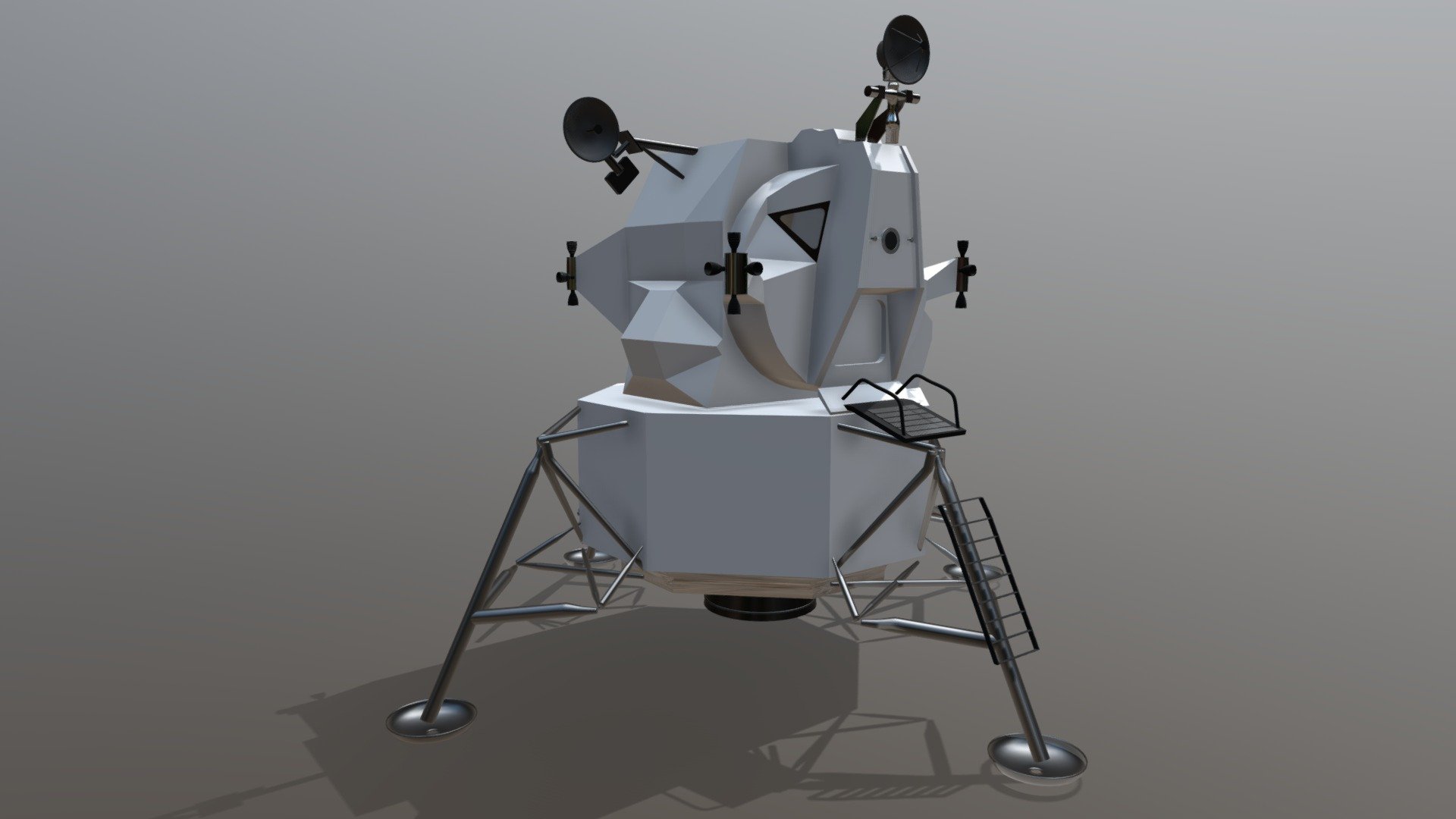 Apollo 13 LEM spacecraft lander. Only basic geometry. Original photos show wrapped in gold foil. Blender redone to Blender 2.79b. cycles engine 3d model