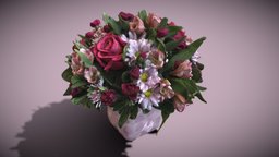 Pink and Red Flower Arrangement red, vase, flowers, love, rose, pink, beautiful, engagement, roses, arrangement