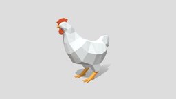 Stylized Low Poly Chicken 3dmodels, animals, 3dart, chicken, colorful, 3dartist, 3dartwork, 3d