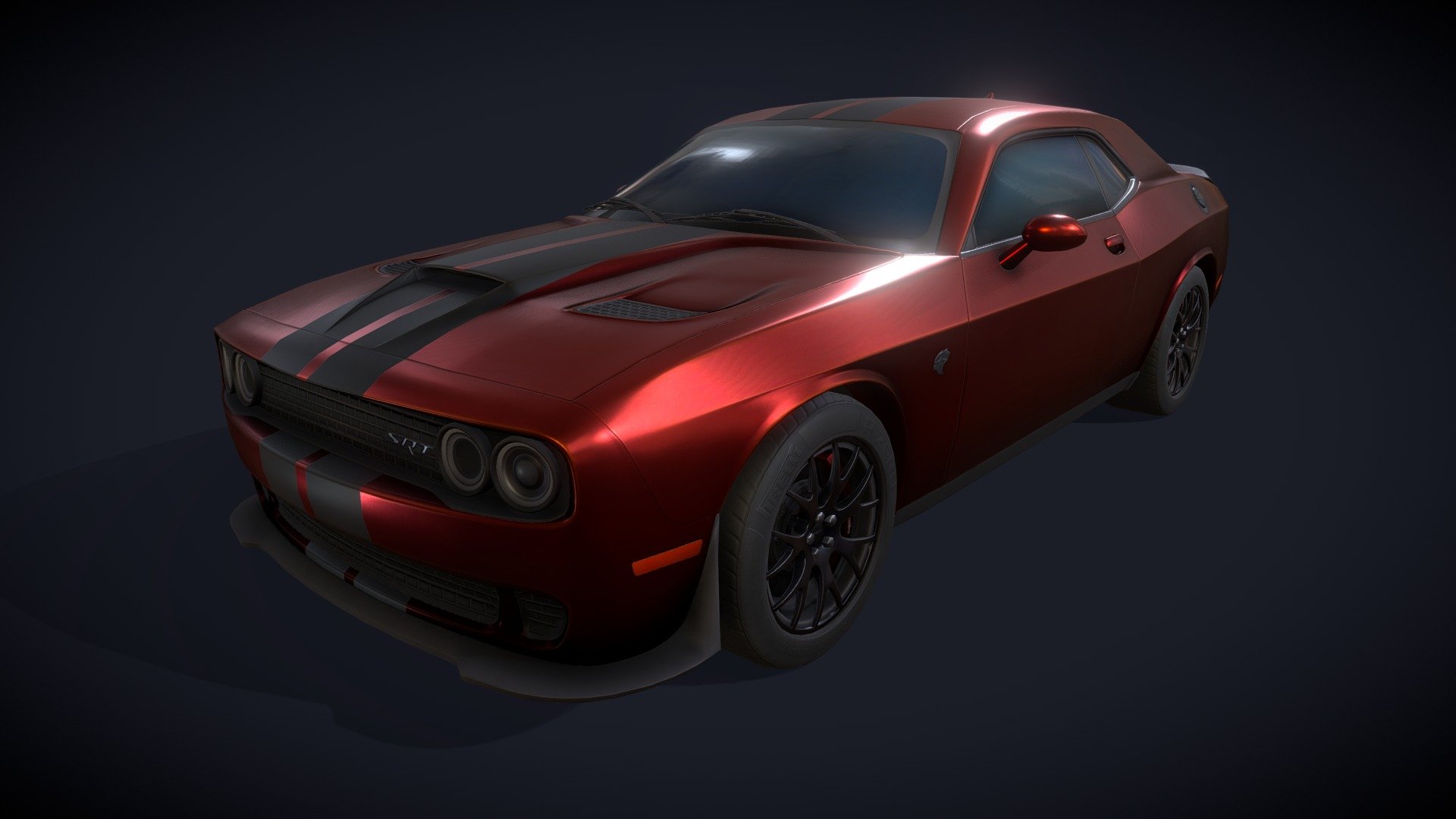 I wanted to challenge myself with my next project, so I decided to try and recreate a car. I've always liked muscle cars so as my subject I chose the Dodge Challenger Hellcat from 2015. It was modelled in Blender/Zbrush and textured in Substance Painter 3d model