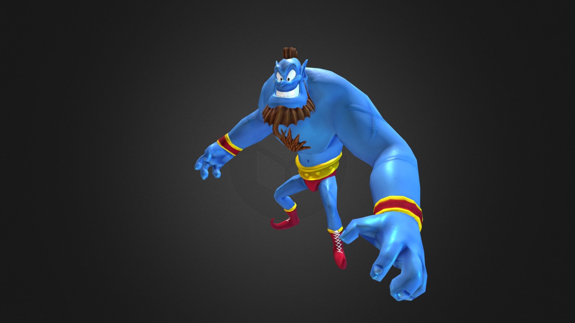 Genie of Aladin and Zangief of Street Figther mix - Genie Zangief Disney StreetFigther Challenge - 3D model by necros58 3d model
