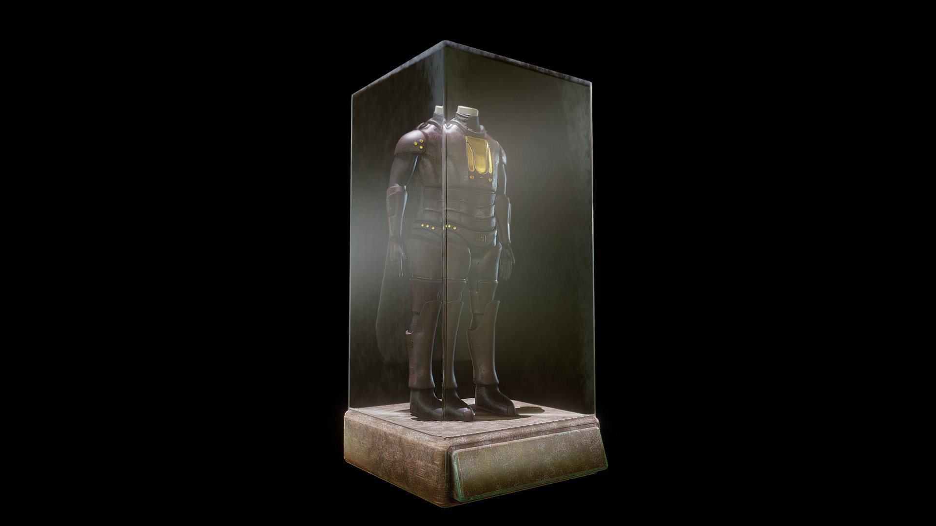 idk stuff - hero suit in a glass case - 3D model by Al (@lightningocelot) 3d model