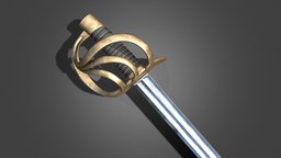 French Napoleonic AN XI Cuirassiers Sword france, armor, french, gaming, medieval, infantry, arms, napoleonic, asset, lowpoly, sword, gameready, cuirassier