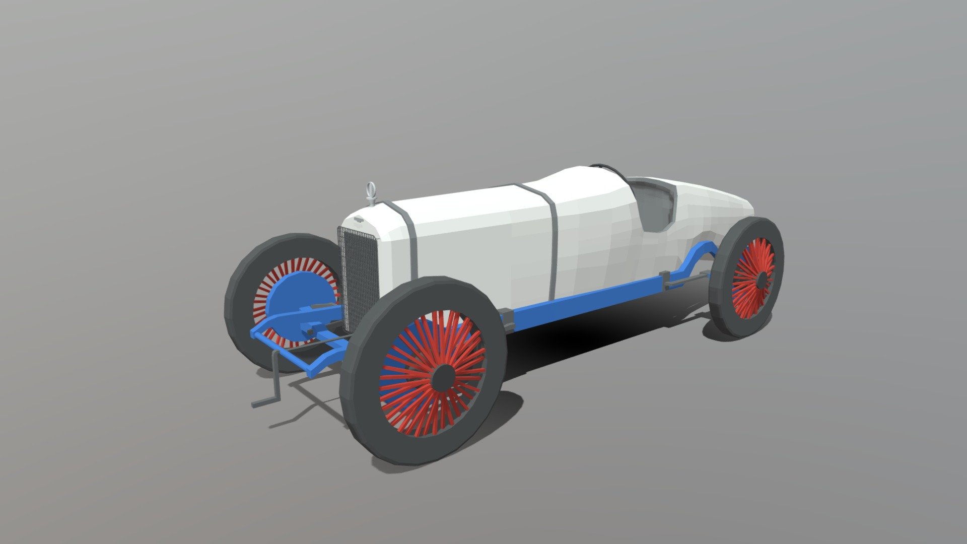 This is a low poly 3d model of a Duesenberg 3 Litre GP 1921 car. The low poly car was modelled and prepared for low-poly style renderings, background, general CG visualization presented as a mesh with quads only.

Verts : 8.773 Faces: 9.235

The model have simple materials with diffuse colors.

No ring, maps and no UVW mapping is available.

The original file was created in blender. You will receive a 3DS, OBJ, FBX, blend, DAE, Stl.

All preview images were rendered with Blender Cycles. Product is ready to render out-of-the-box. Please note that the lights, cameras, and background is only included in the .blend file. The model is clean and alone in the other provided files, centred at origin and has real-world scale 3d model