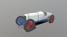 Low Poly Cartoon Duesenberg  GP Racing Car topology, vintage, antique, stylised, old-car, blender, lowpoly, car, 3dmodel, duesenberg-gp-racing-car