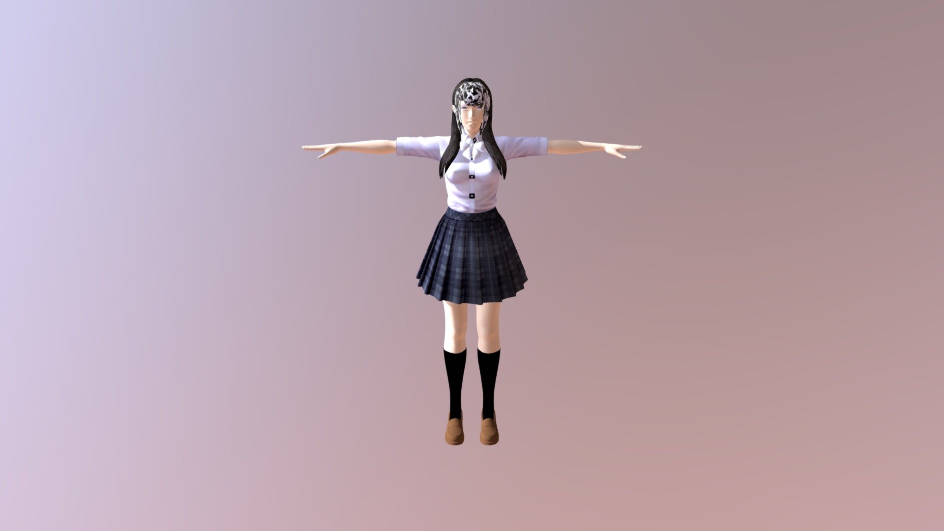I don't remember source - School Girl - 3D model by CesPaul 3d model