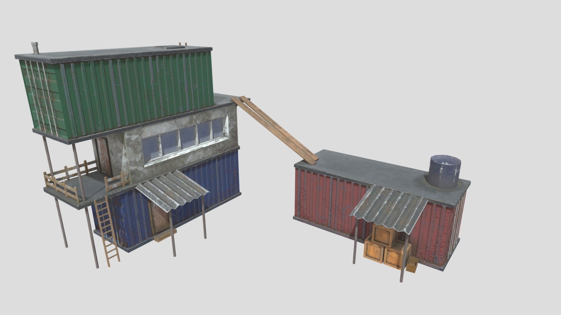 Cyberpunk Container Home - 3D model by Sofie Petrov (@sofiep) 3d model