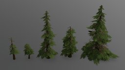 Pine tree low poly substancepainter, substance, pinetreelow, polygrassgameassetnatureforest