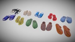 Slippers Series set, serie, sandal, shoes, unwrap, slipper, pbr
