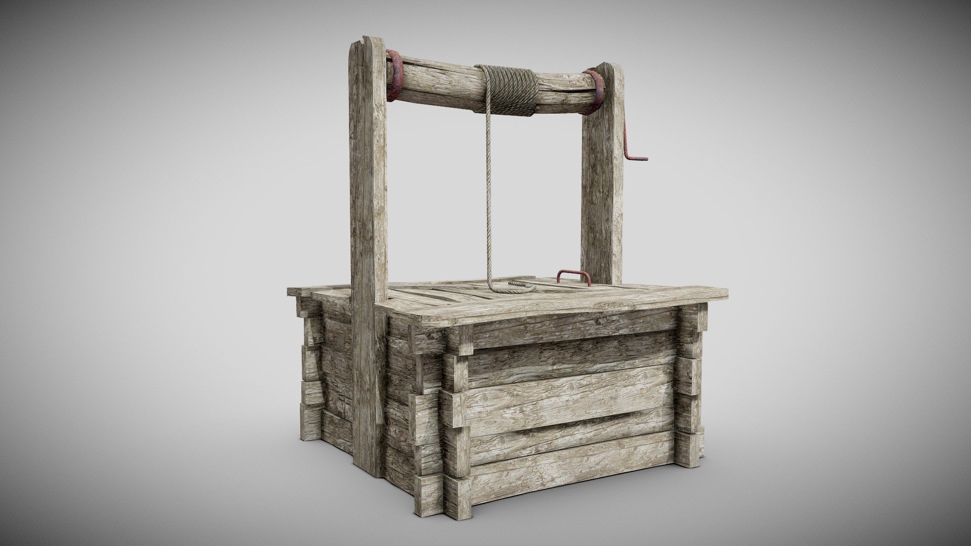 PBR old damaged Wooden well da1 - Buy Royalty Free 3D model by flawlessnormals 3d model