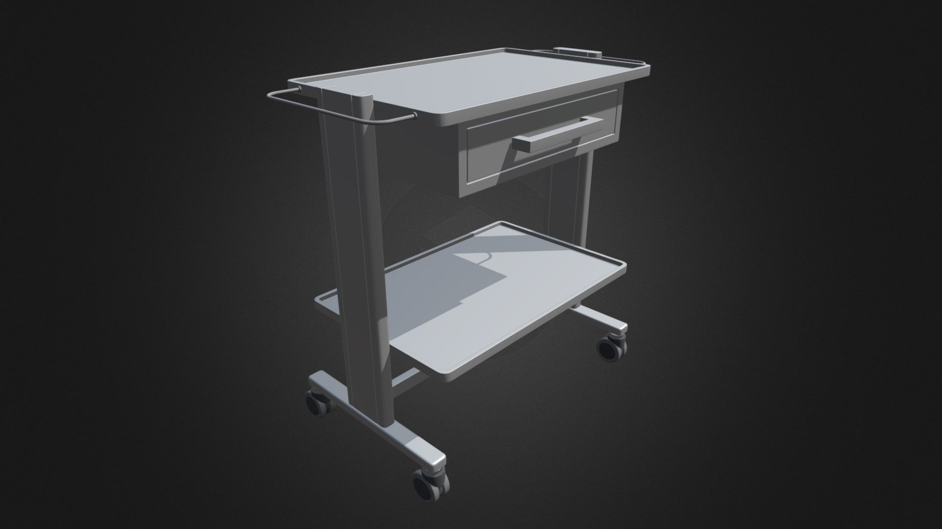 3d model of metal hospital table 3d model
