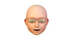 Pink Glasses Young Man Boy Bald Head Icon