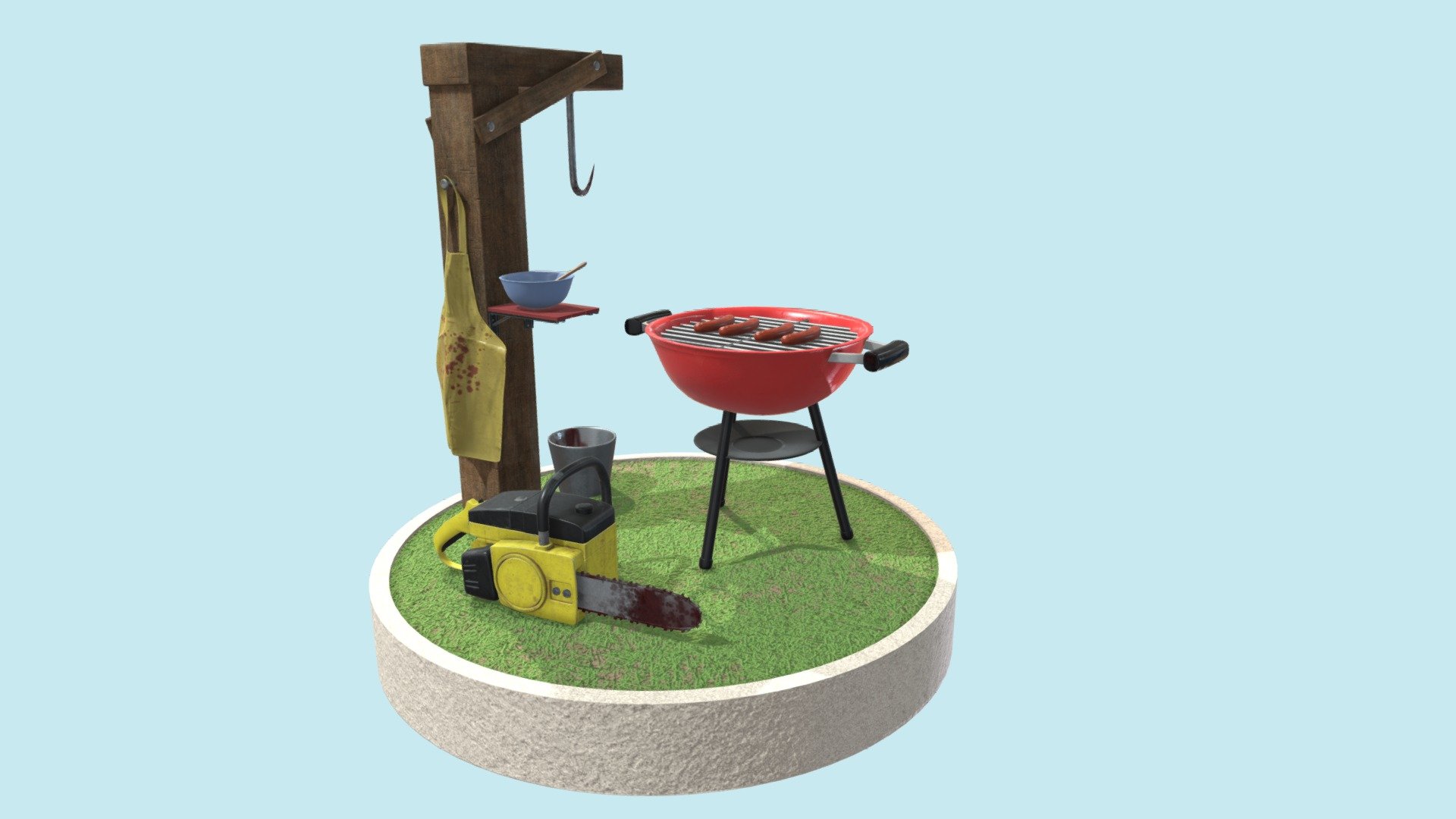 Inspired by the Texas Chainsaw Massacre and Dead by Daylight

Originally made for the Sketchfab Weekly &ldquo;Barbecue