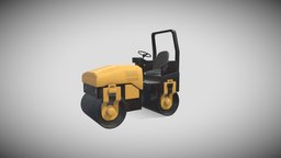 Vehicle Compactor machinery, work, road, civil, baked, machine, construction-site, chantier, civilengineering, construction-machinery, construction-vehicles, substancepainter, substance, blender, lowpoly, construction, highpoly