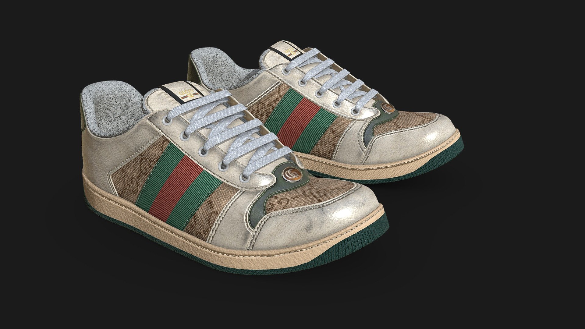 Polygonal model.
Materials and objects named appropriately
Models unwrapped manually - Gucci Screener Sneakers - 3D model by 0legator 3d model