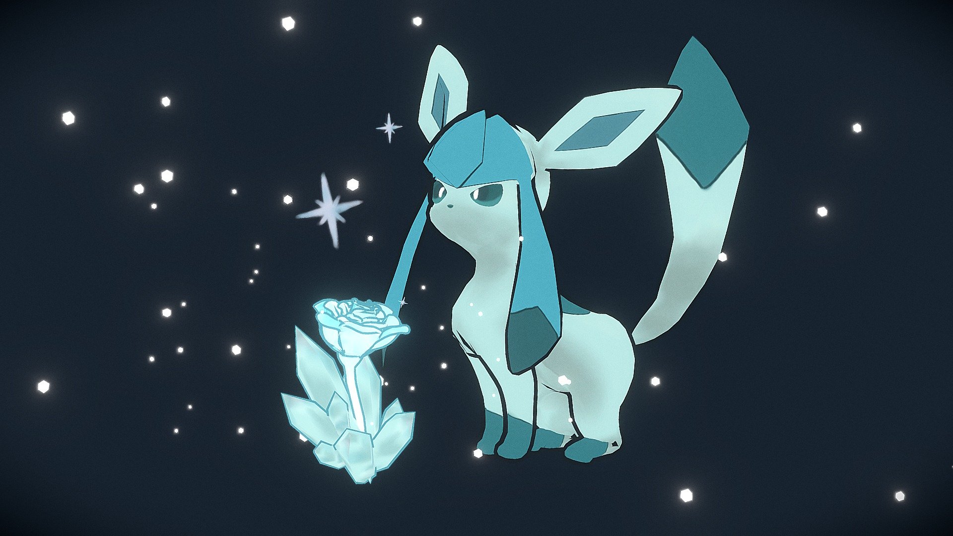 3D model of a Pokemon named Glaceon. Model has a rig and simple animation. Textures are handpainted and it has cellshading.

This is one of many Eevee evolutions in Pokemon 3d model