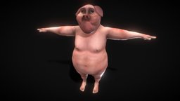 Male Pig ( Rigged & Blendshapes ) humanoid, toon, avatar, pig, toy, pose, pet, unreal, cartoony, puerco, personaje, toony, t-pose, chancho, animales, character-design, unrealengine, cerdo, blendshapes, mascota, forest-animal, cartoony-character, rigged-character, facial-rig, facial-expressions, character, unity, unity3d, cartoon, animal, characterdesign, plastic, rigged, person, childs-play, toony-character