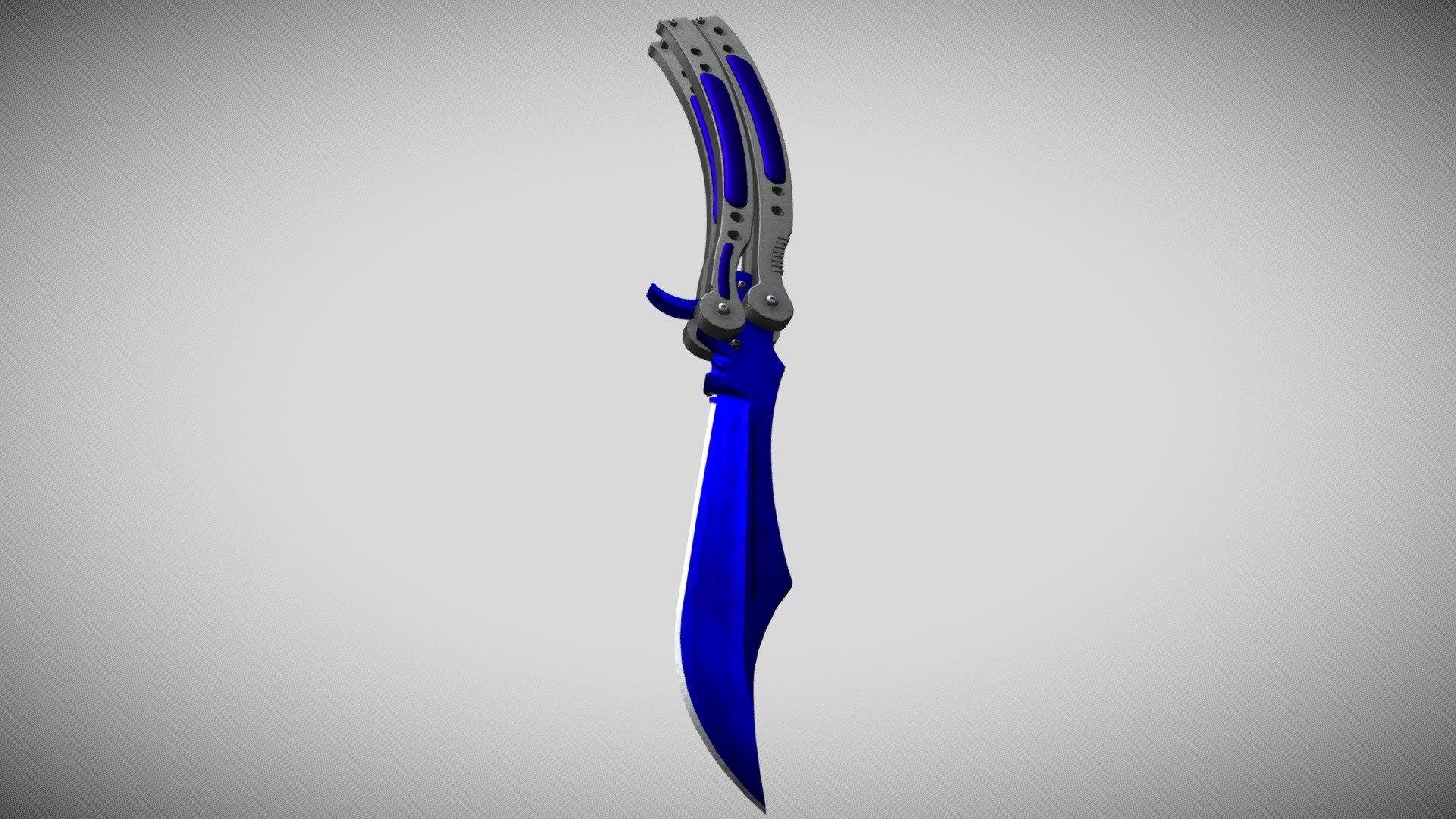 Butterfly Knife from CS:GO with sapphire pattern Model made in Autodesk MAYA, textured and rendered in Substance Painter - Butterfly Knife Sapphire - Buy Royalty Free 3D model by P7PO (@PiPo07) 3d model