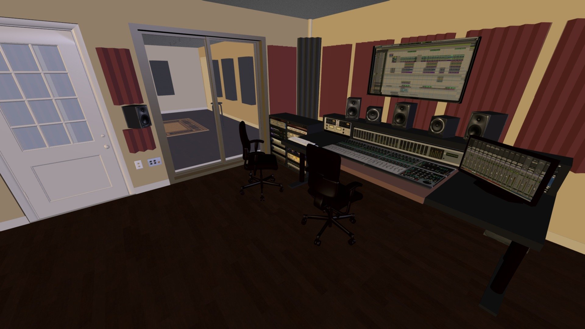 Elon University, Music Production &amp; Recording Arts, Recording Studio A 3d model
