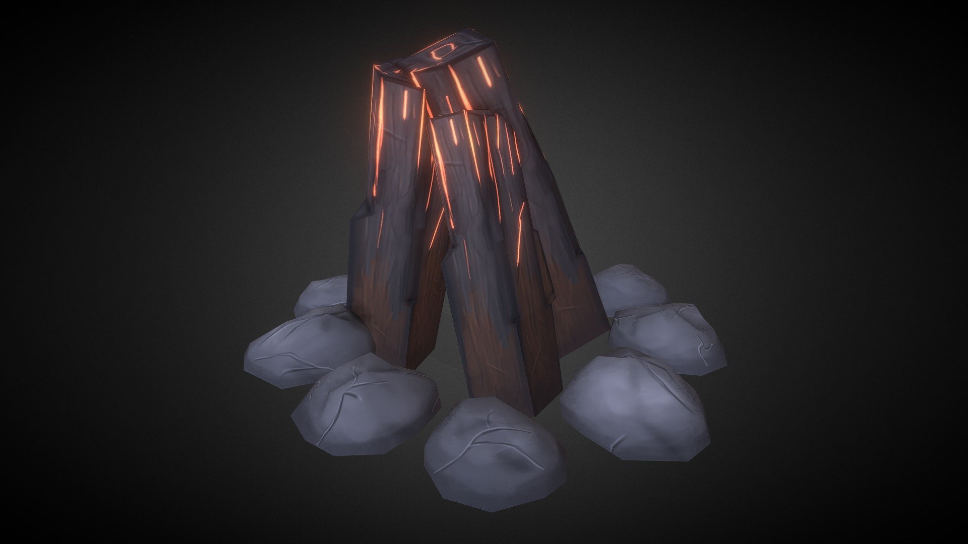 This is a low poly stylized camp fire part of a bigger scene I'm working i uploaded this prop to test some smoke animation but it failed, if anyone has any idea how to I could add my smoke particles into my scene here please let me know!!
thank you 3d model
