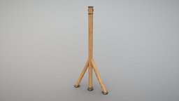 Chaining Pole wooden, dungeon, cage, furniture, chain, pole, bdsm, poles, fetish, kinky, kink, substancepainter, substance, blender3d, chaining