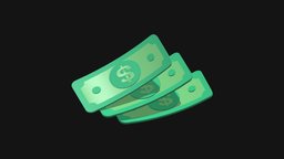 Money Icon green, symbol, money, pack, icon, currency, dollar, bank, finance, cash, illustration, payment, success, banking, 3d