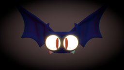 Little halloween bat bat, cartoony, uvmapped, lowpoly, stylized, halloween