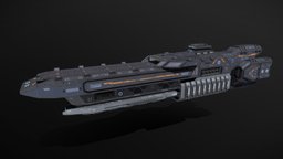 Scifi Light Carrier Valiant starship, carrier, game-ready, pbr, lowpoly, scifi, ship, space, spaceship, noai