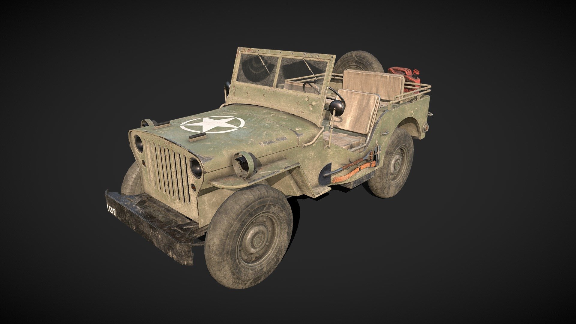 I spend some time to make the Jeep looking more used by adding dirt and rust 3d model