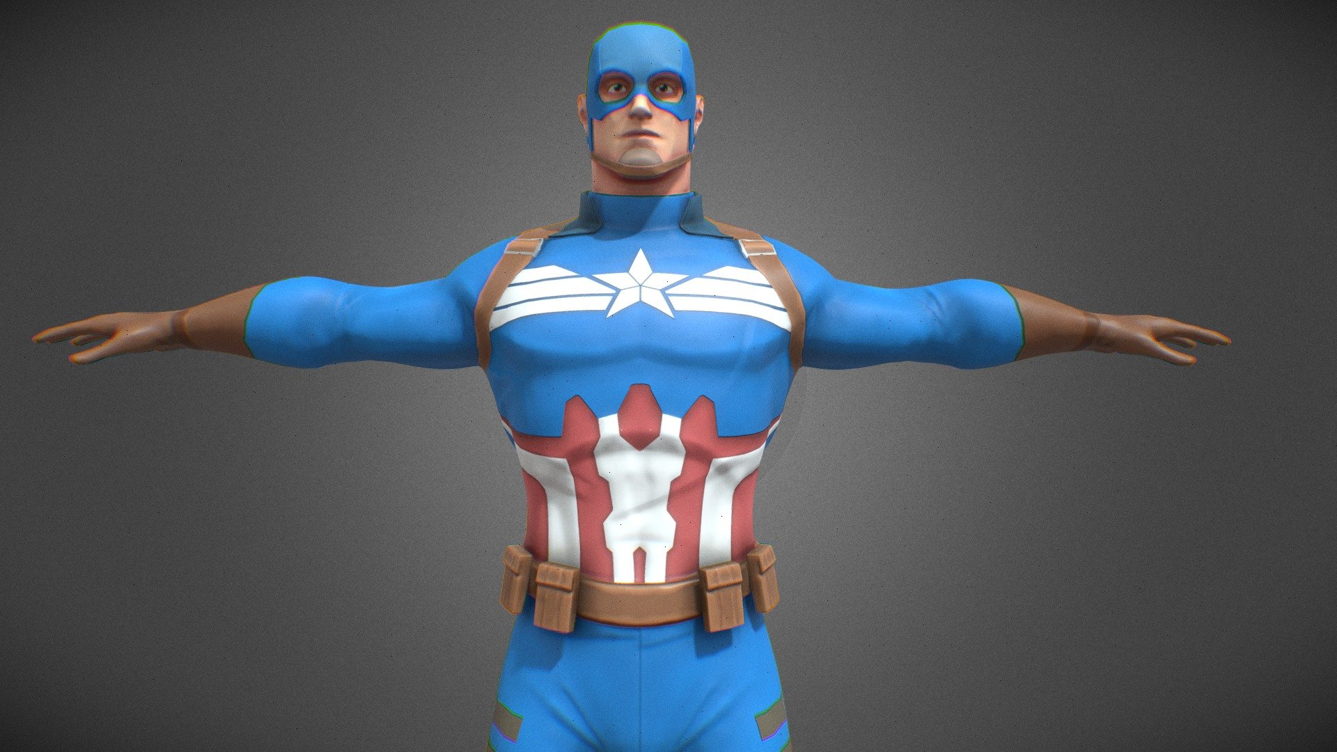 This is a beautifully crafted, low poly game ready stylized Captain America model.

It has been modeled and textured in and Blender , and is optimized to be used in game engines, as well as renders and movies.

The file contains a unique materials with 4k PBR textures (4096 X 4096): - Captain America Game Ready - Buy Royalty Free 3D model by MetalMan3D 3d model