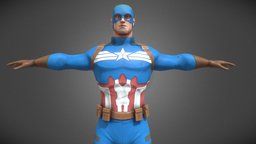 Captain America Game Ready marvel, toys, ironman, superhero, dc, thor, avengers, captainamerica, fantasycharacter, character, pbr, stylized, fantasy, gameready
