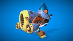 Humoro Aircraft game ready low poly airplane, transport, motorcycle, aircraft, cartoon, vehicle, lowpoly, air, car, stylized, fantasy, highpoly, space, spaceship