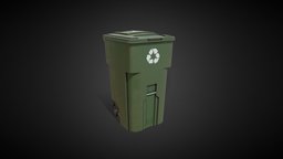 Trash Bin basket, prop, vintage, retro, transport, trash, trashcan, bin, rubbish, substancepainter, substance, container