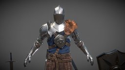 3D Medieval Knight with Armor and Fur | Version1
