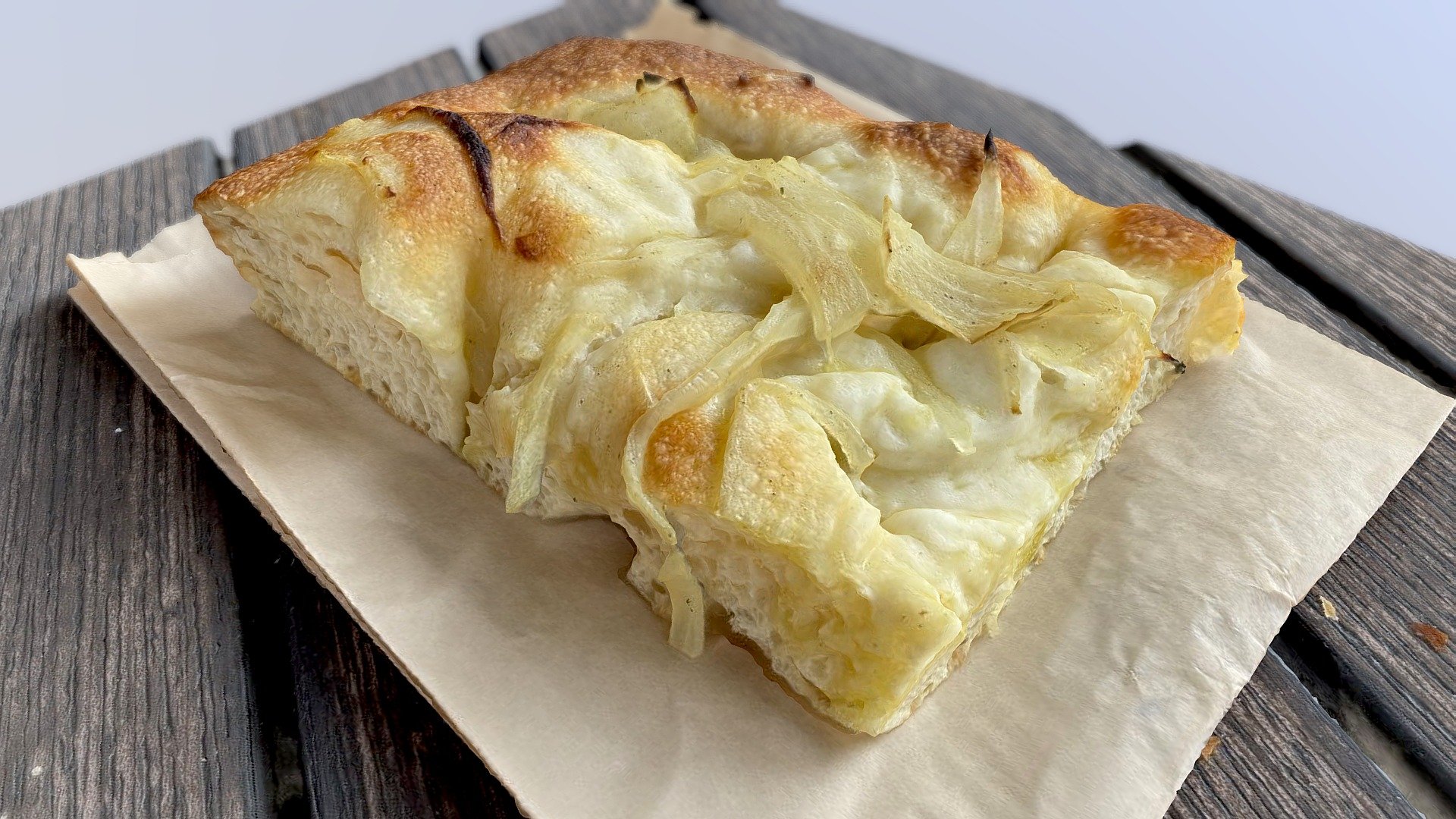 My favourite Focaccia with onion from Brooklyn, New York made by Saraghina Bakery.

433 Halsey St, Brooklyn, NY 11233, United States

https://www.saraghinabakery.com/

Ultra realistic food created by Augemented Reality Food - Zoltanfood 3d model