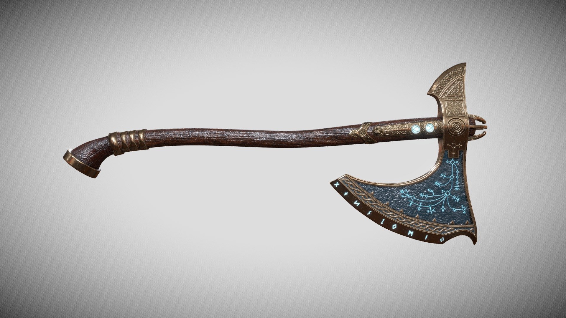 Krato's weapon, Leviathan axe, from the video game God of War - Leviathan Axe - Buy Royalty Free 3D model by Sergi Ezquerra (@Sergi.Ezquerra) 3d model